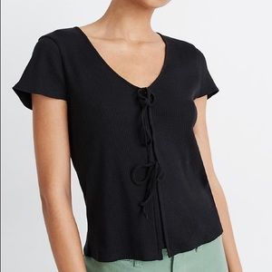 NWOT Madewell Ribbed Bow - Front Tee